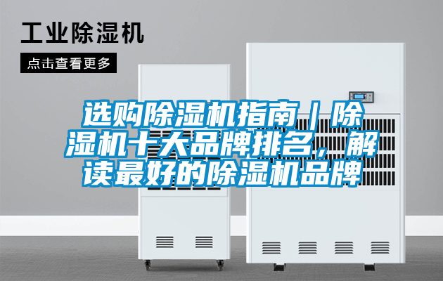 選購(gòu)除濕機(jī)指南｜除濕機(jī)十大品牌排名，解讀最好的除濕機(jī)品牌